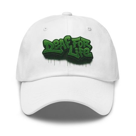 Basecap mit Matrix Style - Deaf for Life - gestrickt