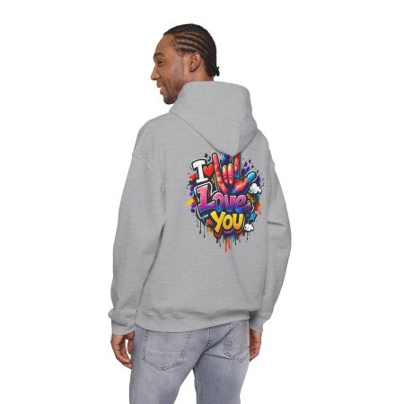 BASIC HOODIE - Bunte Graffiti I Love you Sweatshirt