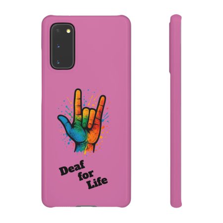 Handyhülle für Android Phone Pink | Gebärdensprache mit Text