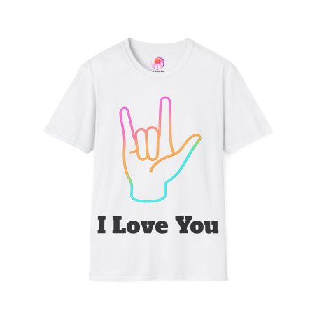 PREMIUM T-SHIRT UNISEX Gebärdensprache ILY mit Text