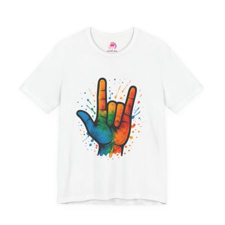 PREMIUM-T-SHIRT Kinder Softstyle Tee – ILY Handzeichen in Gebärdensprache