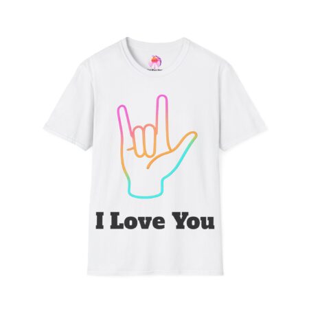 PREMIUM T-SHIRT UNISEX Gebärdensprache ILY mit Text