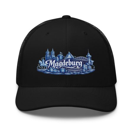 Trucker-Cap Magdeburg Neon weiß blau gestrickt