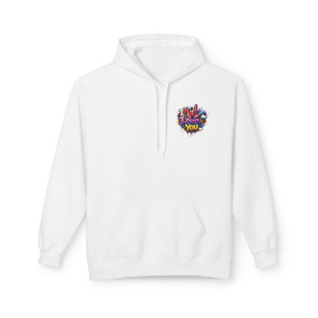 Premium Hoodie – Unisex – I Love You Graffiti – Softstyle Fleece