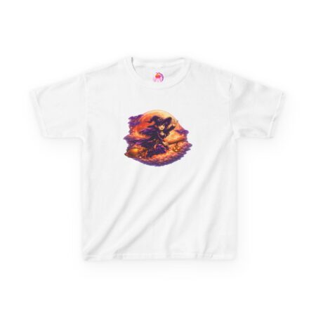 Kids T‑Shirt – Vintage Halloween Moon Cat